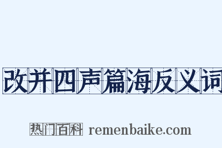 改并四声篇海反义词是什么意思的图片